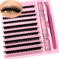 False Eyelash Extension Kit with Lash Bond & Seal Remover 200 Clusters Makeup Tools