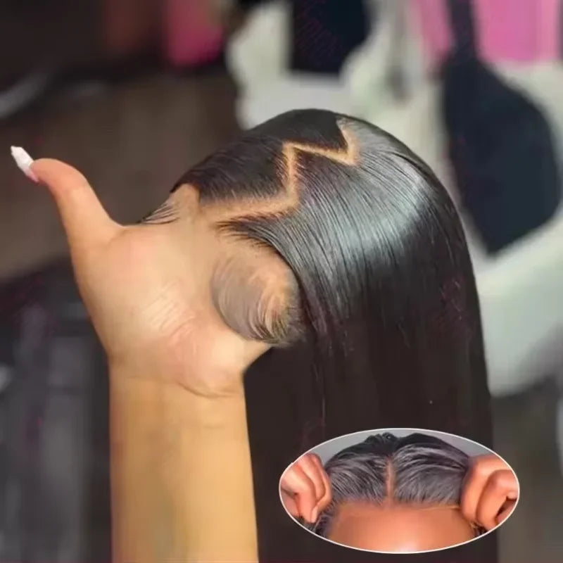 Brazilian Human Hair Wigs 13x6 HD Lace Front Pre Plucked 200 Density Natural Color
