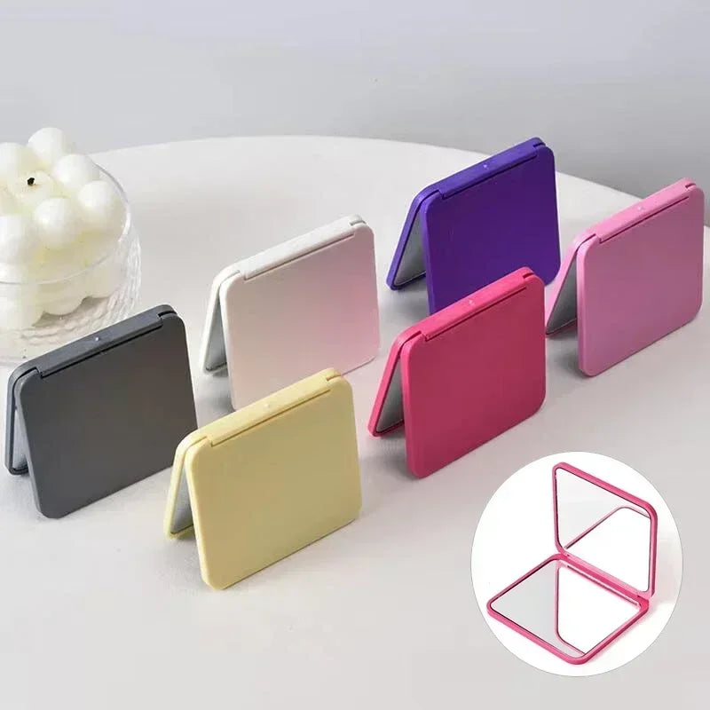 Double-Sided Portable Makeup Mirror Square Compact for Women Girl Gift