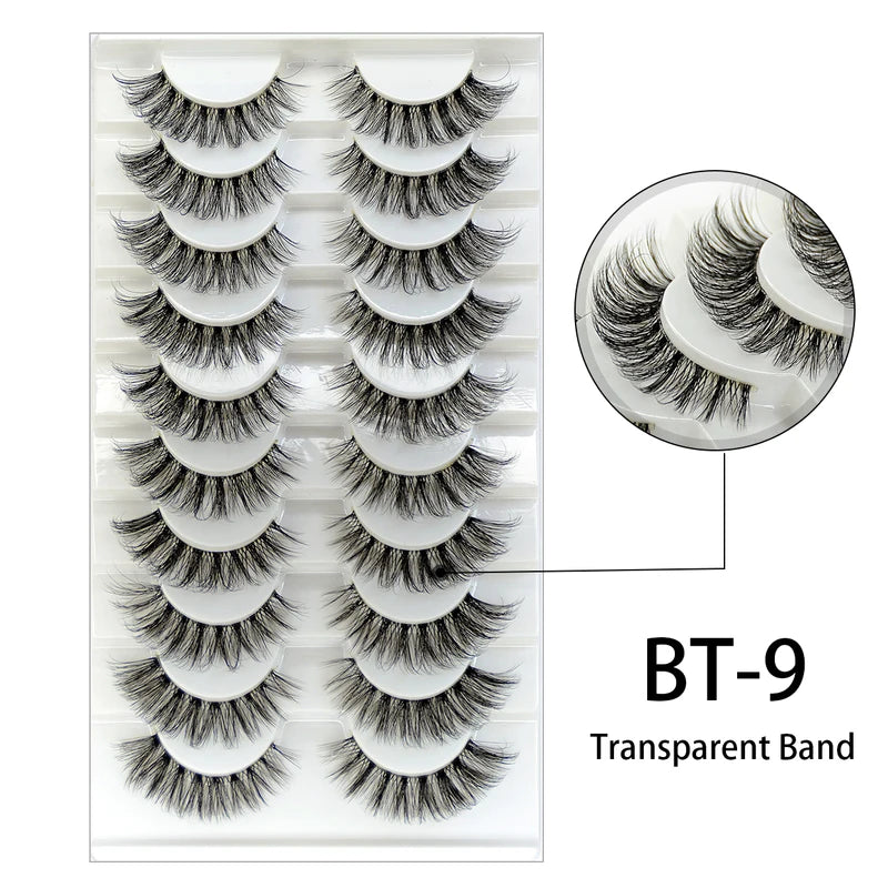 False Eyelash Strips 7/10 Pairs Reusable 3D Mink Fluffy Makeup Lashes