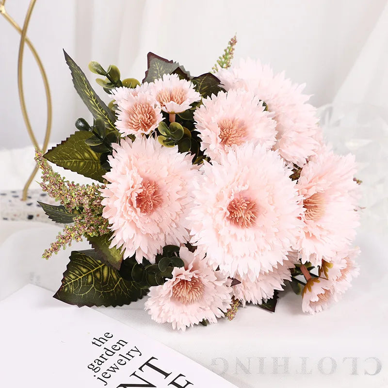 Artificial Sunflower Gerbera Flower for Wedding & Home Decor, Realistic Fake Plant
