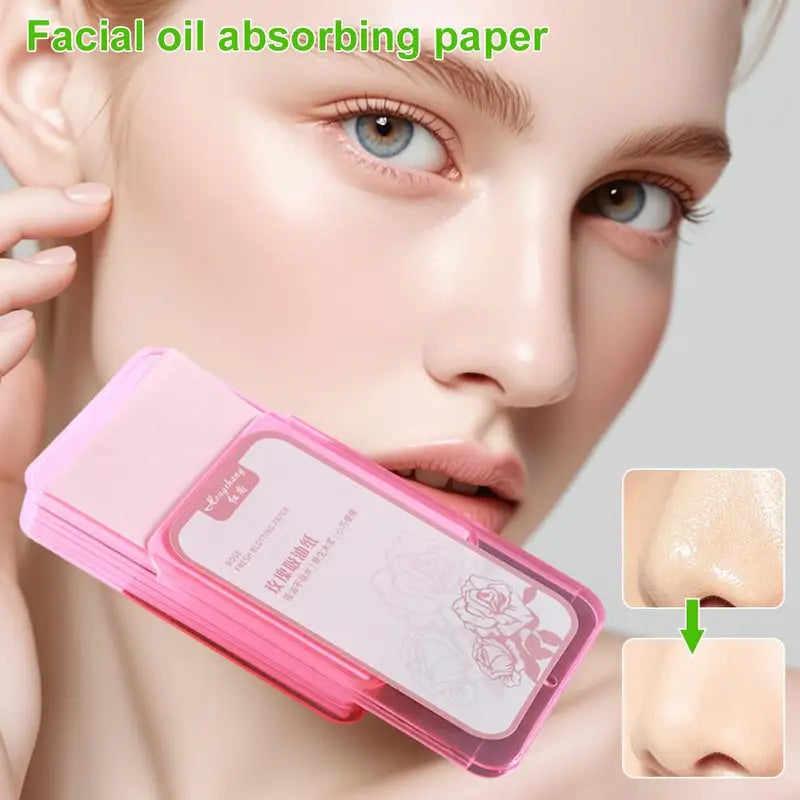 300Pcs Face Oil Absorbing Wipes Oil Control Blotting Sheets Makeup Tool
