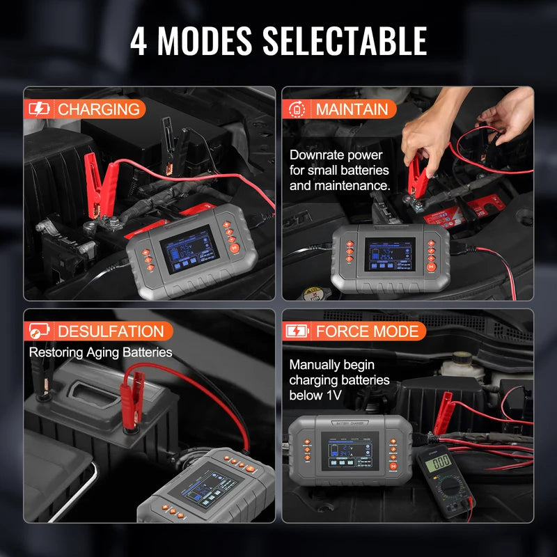 35A Lithium Battery Charger with LCD Display for Marine, Car, Motorcycle