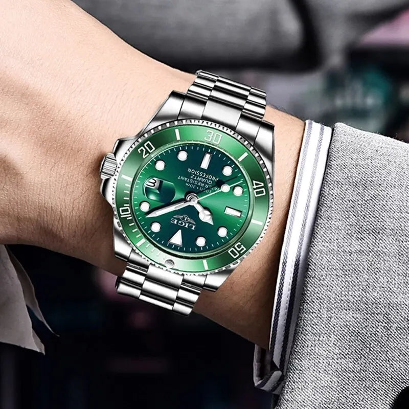 Luxury Men's Diver Watch Waterproof 30ATM Sport Quartz Wristwatch