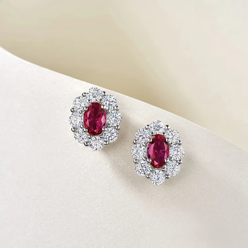 Red Cubic Zircon Earrings for Women - Elegant Wedding Jewelry Gift