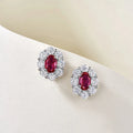 Red Cubic Zircon Earrings for Women - Elegant Wedding Jewelry Gift