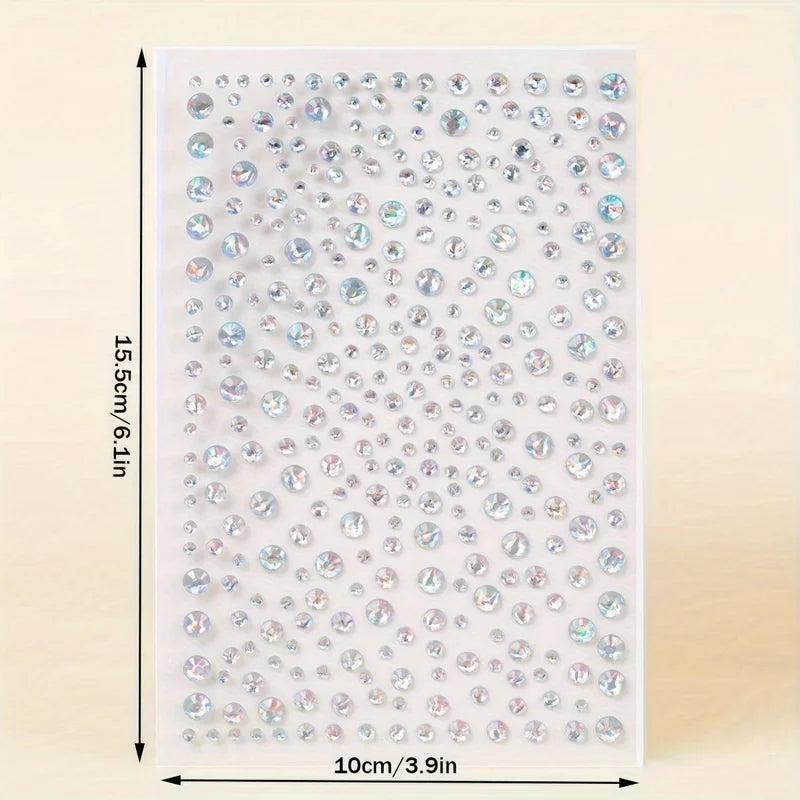 DIY Face & Eye Makeup Rhinestone Stickers - Multicolor Self-Adhesive Gems