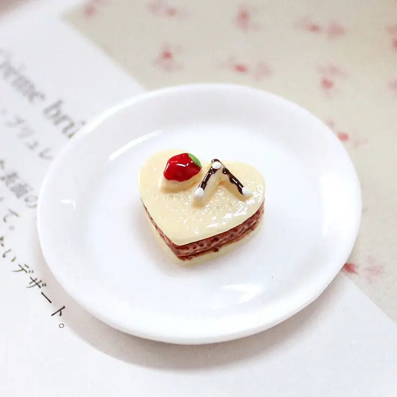 Mini Dollhouse Cake Set - 6 Resin Dessert Cupcakes for Doll Food Play