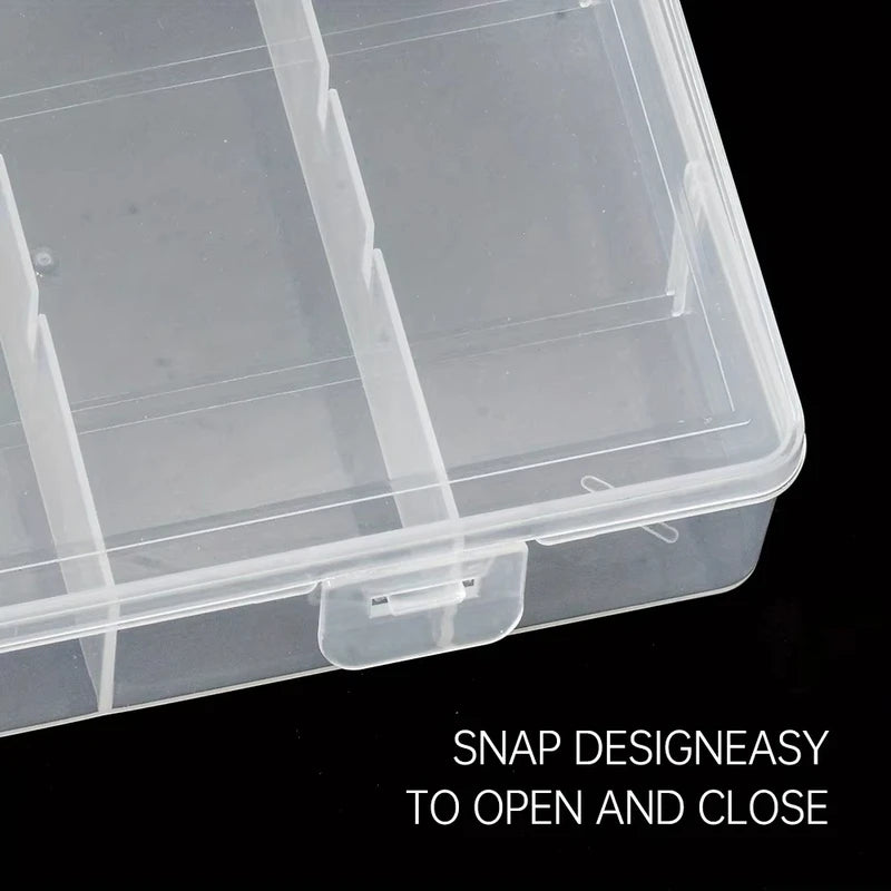 Eyelash Extension Storage Box - 6 Clear Compartments Makeup Organizer for Glue Tweezers