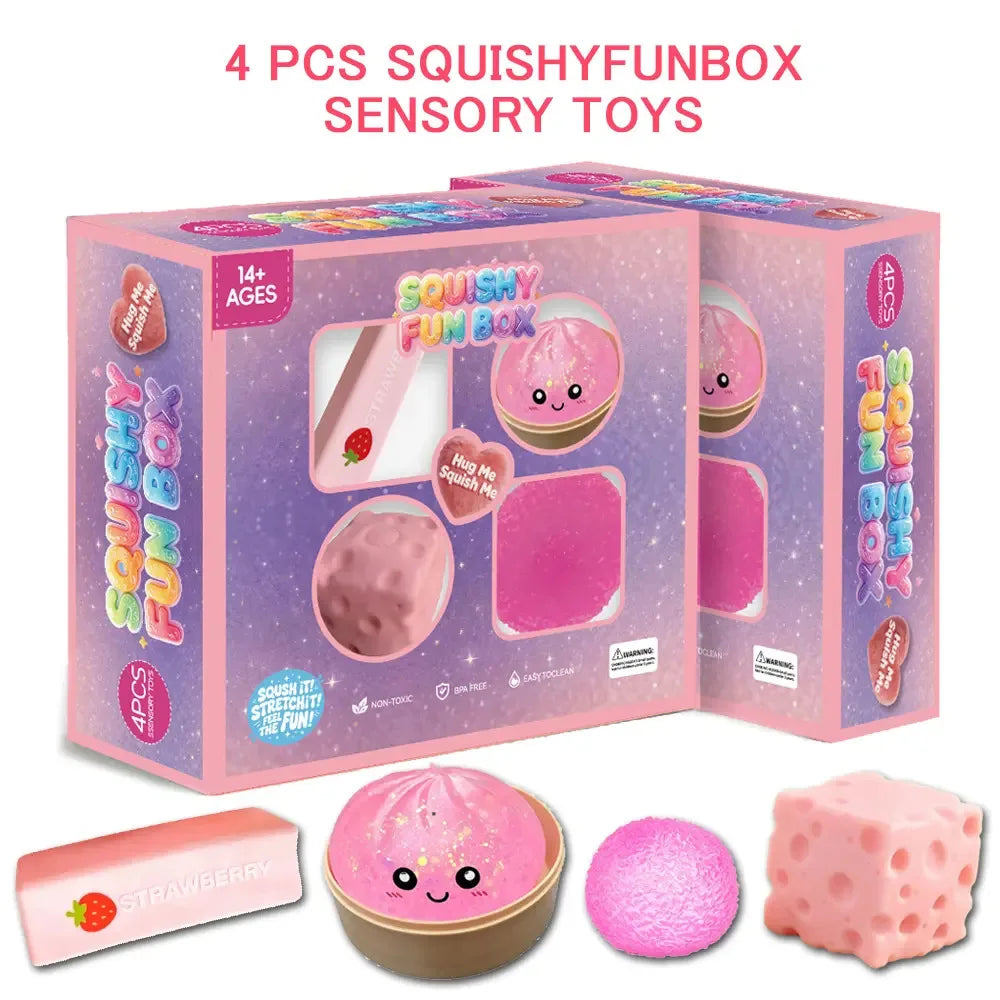 Colorful TPR Maltose-Filled Squishy Toy 8pcs Stress Relief Fidget Blind Box
