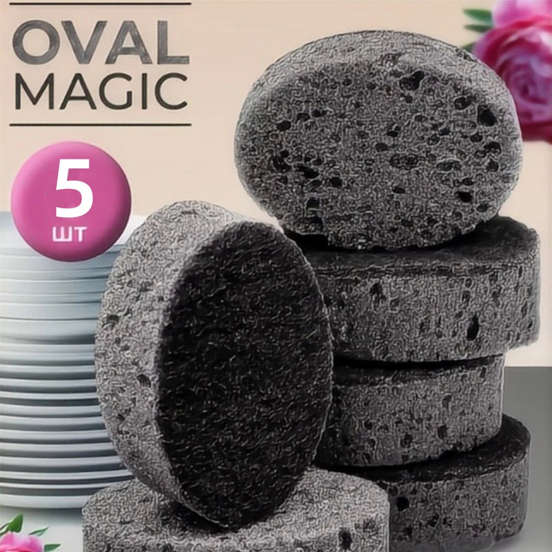 5-Pack Seaweed Kitchen Cleaning Sponges Non-Stick Oil Wiping Dishcloths Reusable