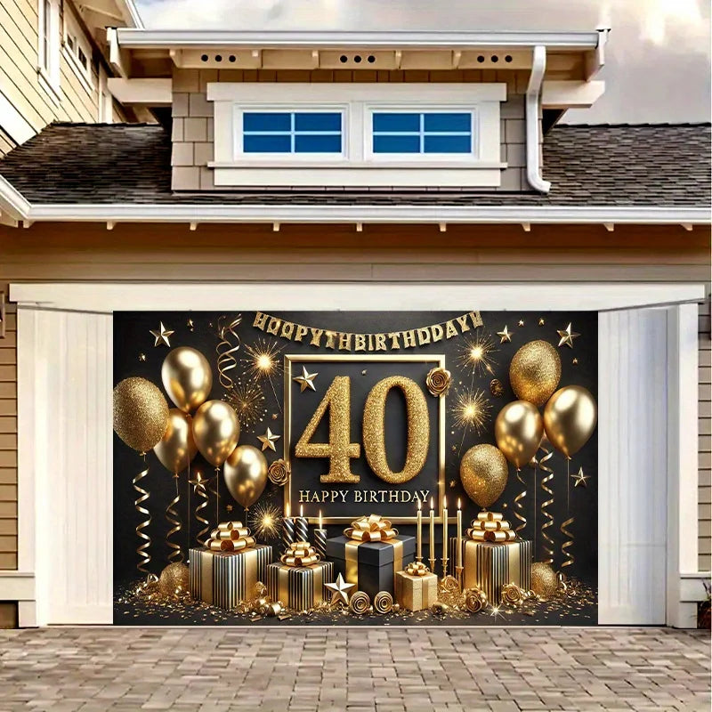 40th Birthday Party Banner for Indoor & Outdoor Events - Home & Garden Holiday Decor