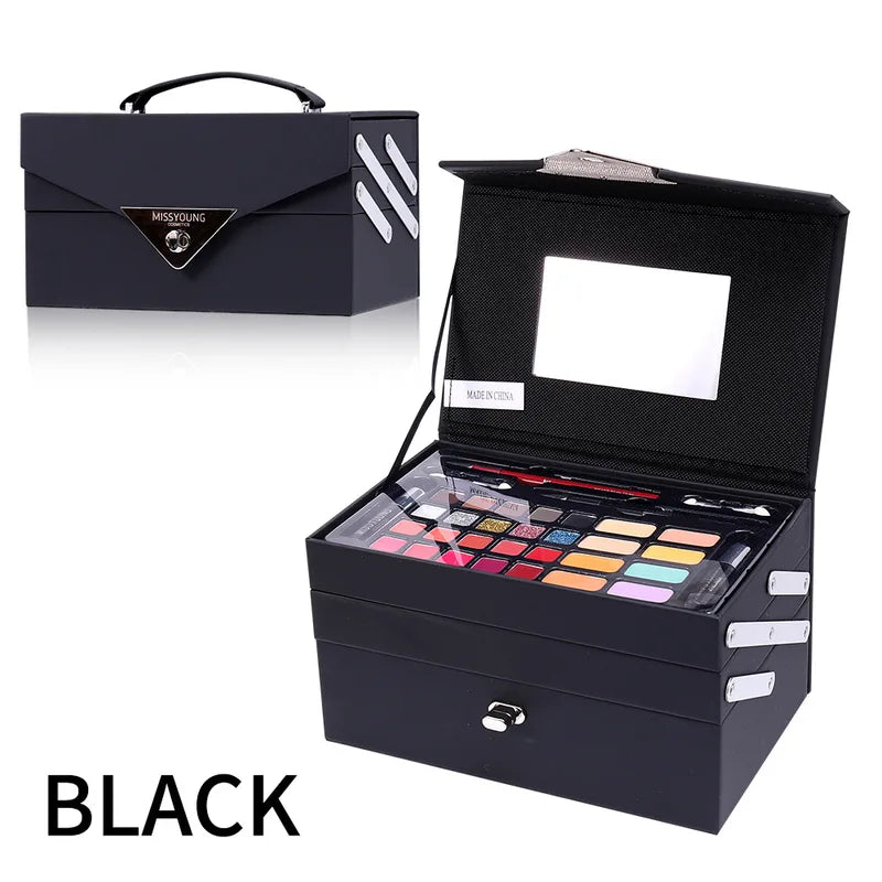 Complete Makeup Kit with Eyeshadows, Lipstick, Eyeliner & Blush — Holiday Gift Set