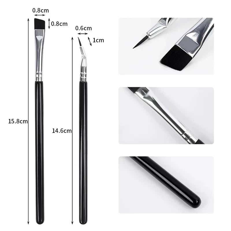 Angled Eyeliner Makeup Brush Set - Precise Eye Contour & Eyeshadow Tools