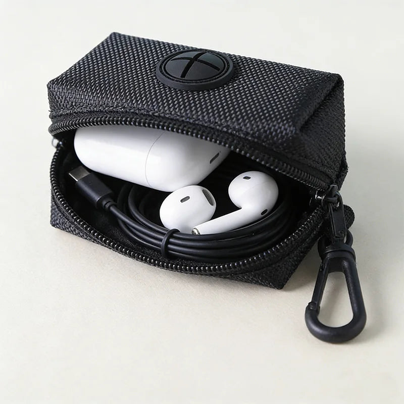Mini Earphone Case with Clip & Organizer Pouch for AirPods, Cables, Keys