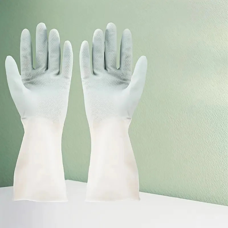 Waterproof Latex Kitchen Gloves - Non-Slip Dishwashing & Cleaning Gloves