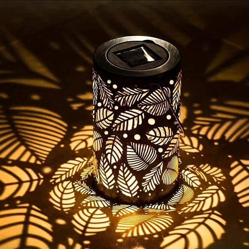 Solar Lantern for Outdoor Hanging & Standing Garden Decor - Big Tree & Leaf Design