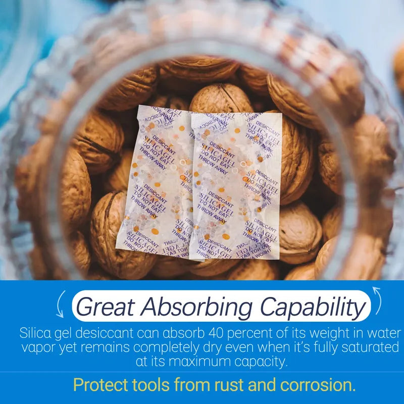 10g 40 Pack Non-Toxic Silica Gel Desiccant Moisture Absorber Bags for Kitchen & Home