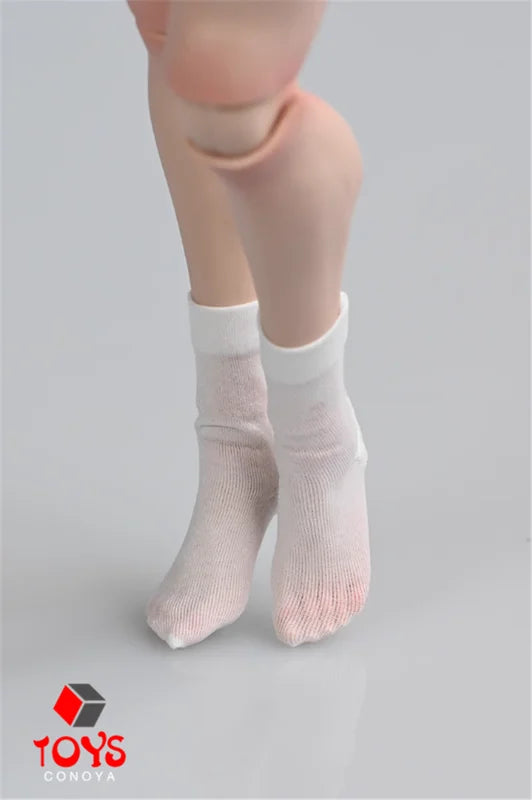 1/6 Scale Female Action Figure Socks - Semi-transparent Short & Long Stockings