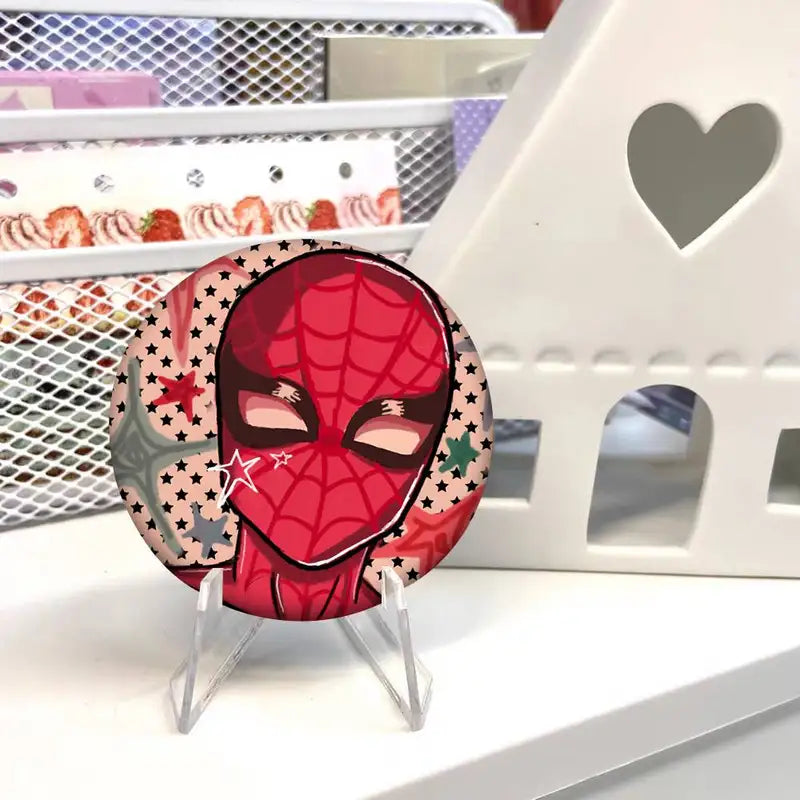 Round Badge Brooch for Clothing Backpack Accessories - Spider Man Cartoon Design