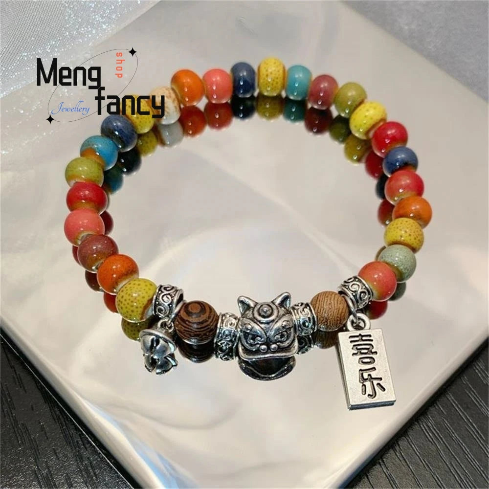 Colorful Couple Bracelets with Good Luck Koi Design - Natural Fashion Jewelry