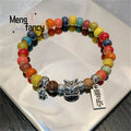 Colorful Couple Bracelets with Good Luck Koi Design - Natural Fashion Jewelry