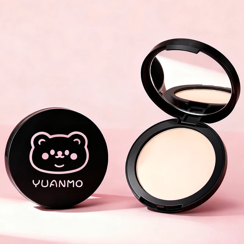 Oil Control Matte Powder Foundation Compact for All Skin Tones - Brighten & Set Makeup