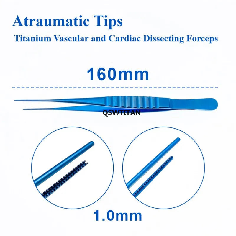 Titanium Vascular Pliers Forceps Cardiac Dissecting Microsurgical Instruments
