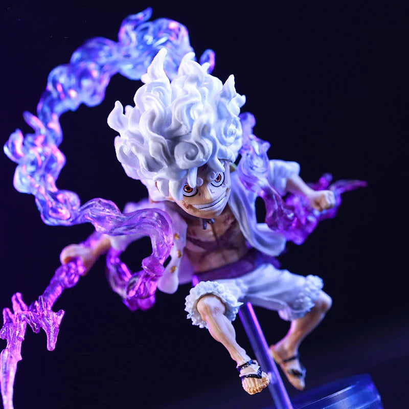10cm Mini Luffy Gear 5 Action Figure Sun God Nika Collectible Anime Doll