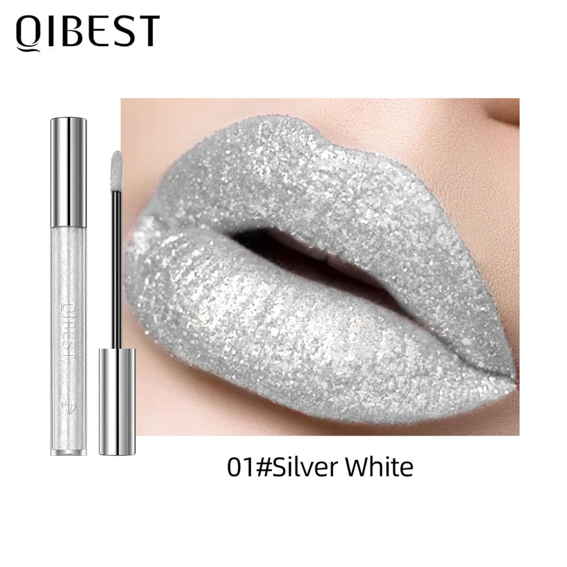 Waterproof Long Lasting Glitter Lip Gloss with Pearl Shine - Shiny Lip Makeover
