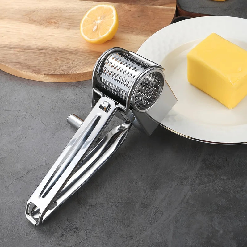 Stainless Steel Cheese Grater Hand Crank Slicer Kitchen Tool Multi-Function