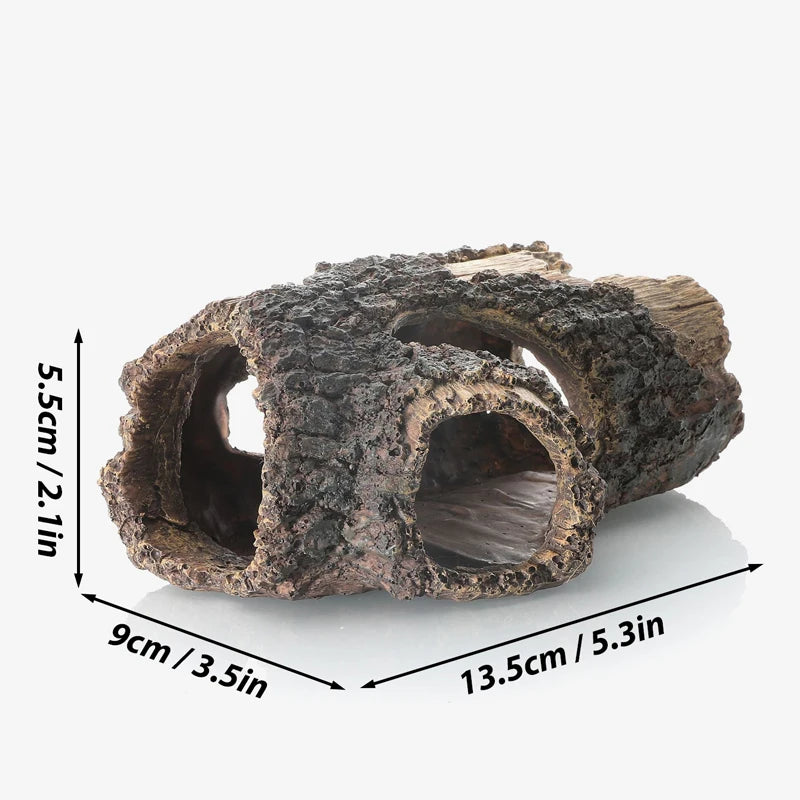 Resin Fish Tank Decoration Landscape Wood Barrel Tree Debris for Aquarium