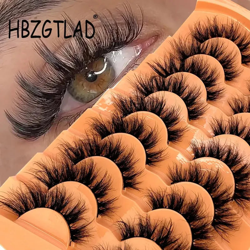 9 Pairs Cat Eye Lashes Fluffy Faux Mink Dramatic Long Wispy False Eyelashes