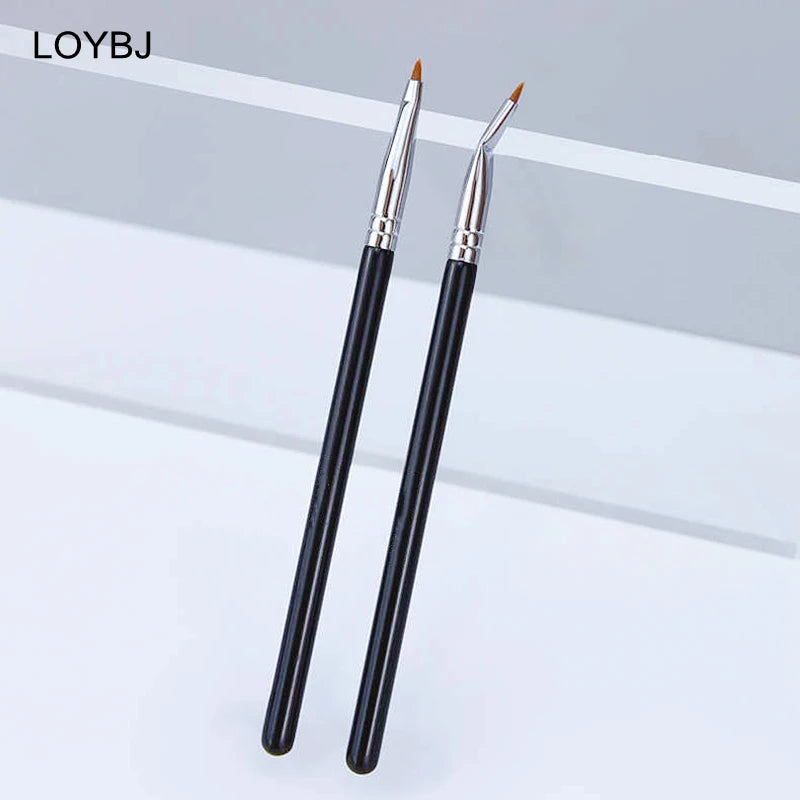 Eyeliner Brush Set for Precise Eye Makeup - Bent & Straight Fine Liner Makeup Tools