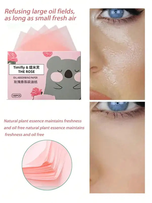 Face Blotting Paper Oil Control 100Pcs Facial Oil Absorbing Soft Tissues