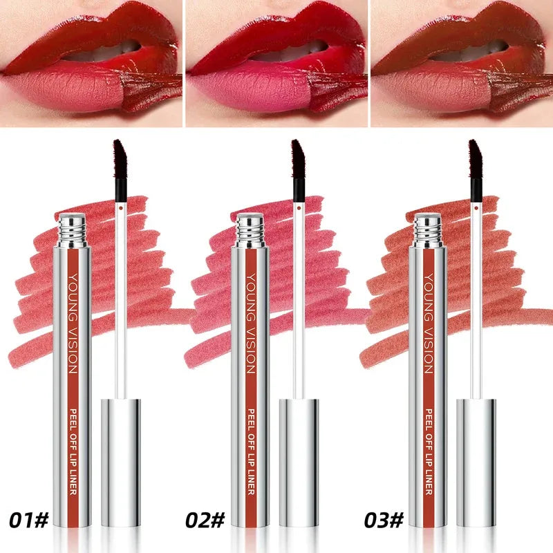 Tear-Off Lip Liner Set - Matte, Smudge-Free, Peel-Off, Multiple Colors
