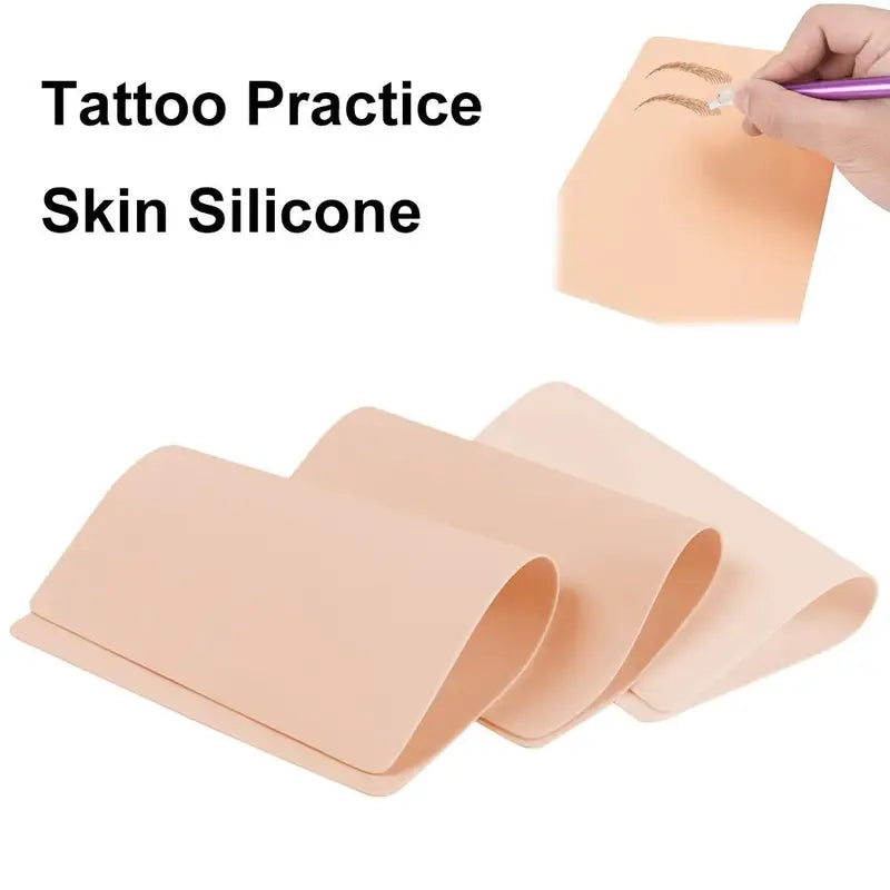 Blank Tattoo Practice Skin Double Sided Silicone for Beginners & Artists