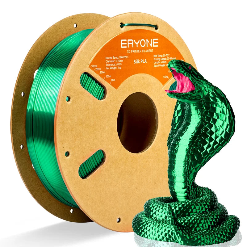 Silk PLA 3D Printer Filament 1.75mm - Glossy Finish, 1kg Spool, Multiple Colors