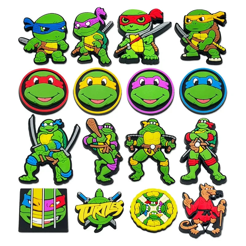 16 Pcs Ninja Turtle Shoe Charms Shoe Buckle Decorations Kids Sandals Accessories