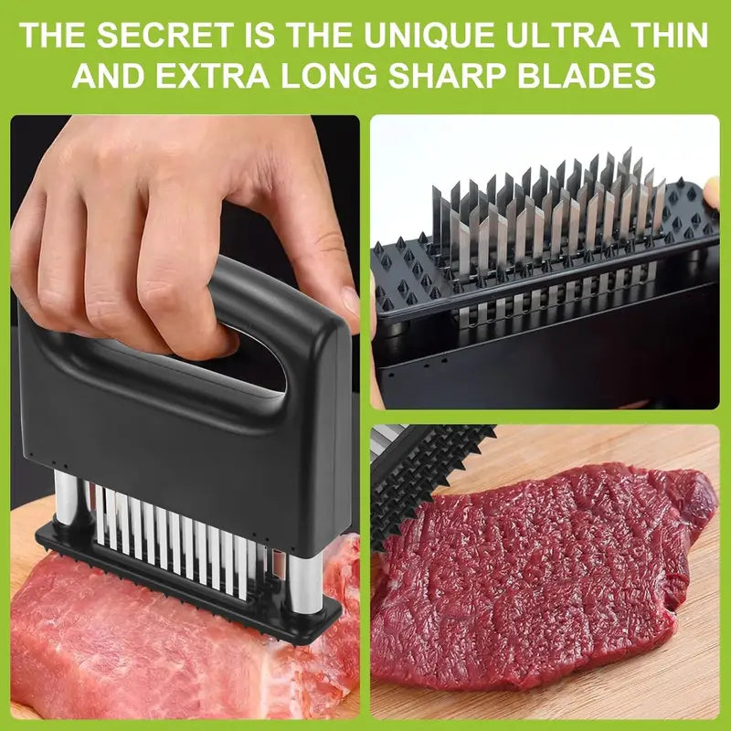 Meat Tenderizer with 48 Stainless Steel Sharp Needles for Beef Pork Turkey Fish Kitchen