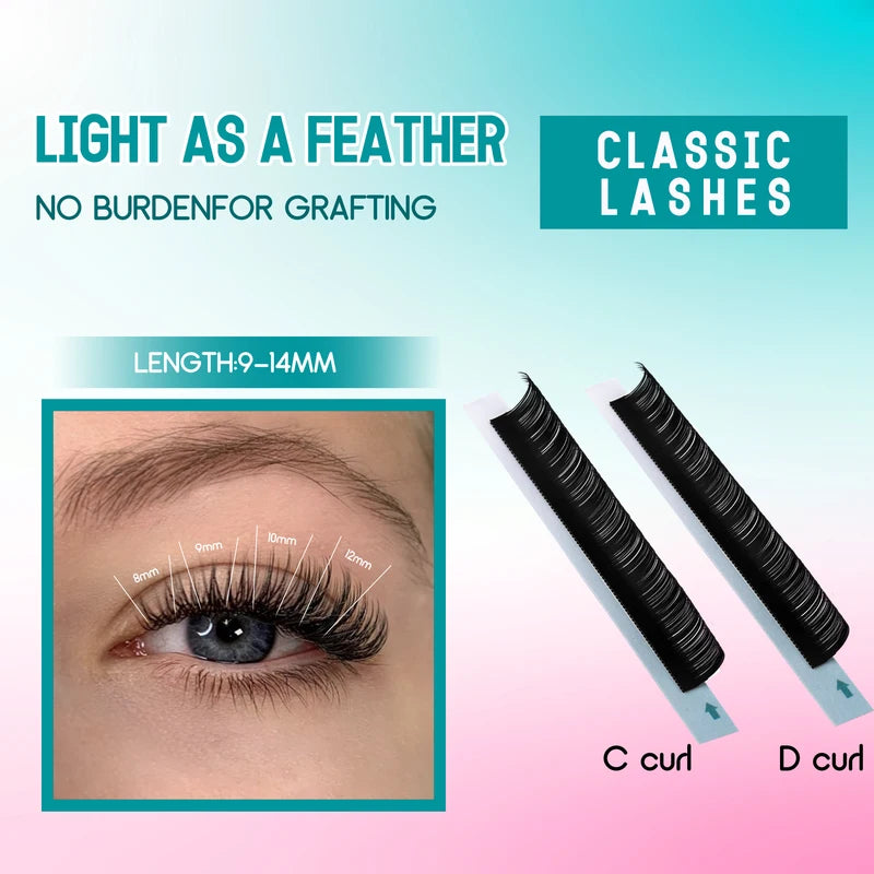 False Eyelash Extensions Hand Made Mix Length Faux Mink Eyelashes Set