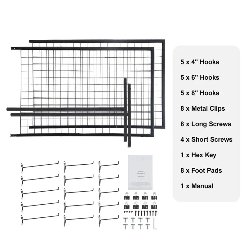 Double-Sided Grid Wall Display Panels for Retail & Art Shows - 2 Pack
