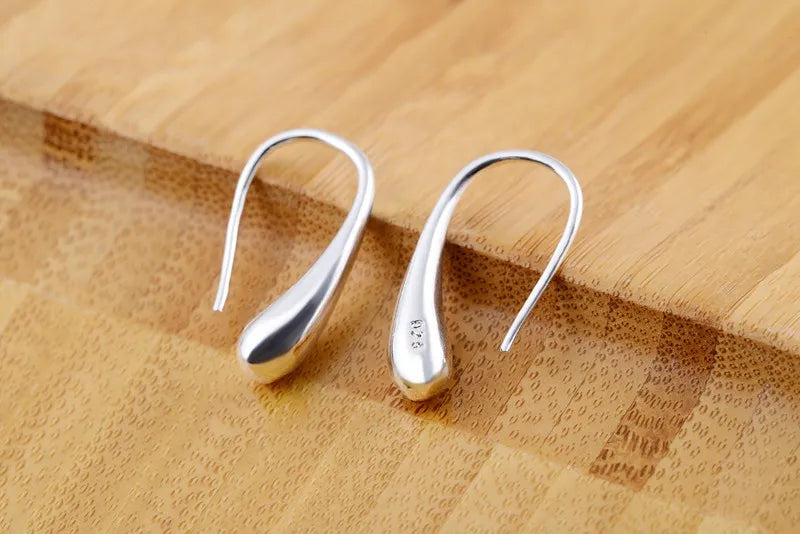 925 Sterling Silver Water Drop Earrings for Women Wedding Jewelry Gift