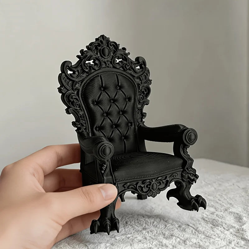 Gothic Style Thrones Display Stand - Medieval King Queen Decor, Dark Brown & Gold Variants