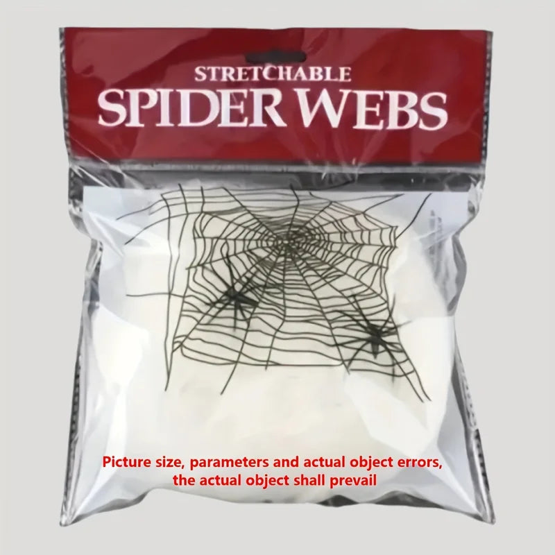 Stretchable Halloween Cobwebs with 2 Spiders Party Decorations for Haunted Houses & Home Decor