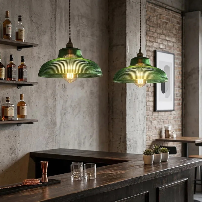 Vintage Glass Pendant Light - Indoor Hanging Lamp for Living Room & Bedroom