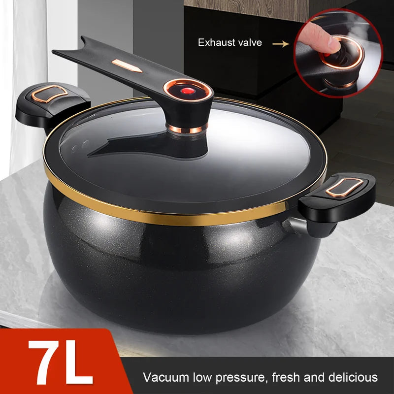 Large Capacity 7L Micro Pressure Cooker, Multi-Functional Non-Stick Pot for Home Use