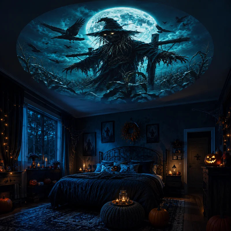 Halloween Themed 10-Pattern Projection Night Light for Ambient Decor