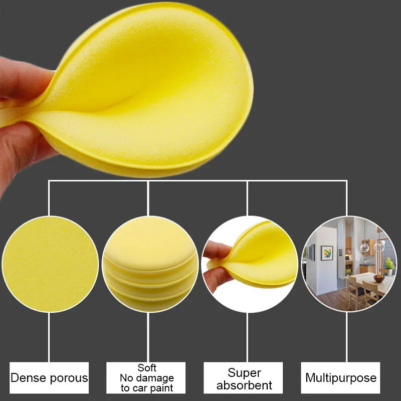 10Pcs Car Waxing Polish Sponges Set - High Density Foam Applicator Pads for Detailing & Polishing