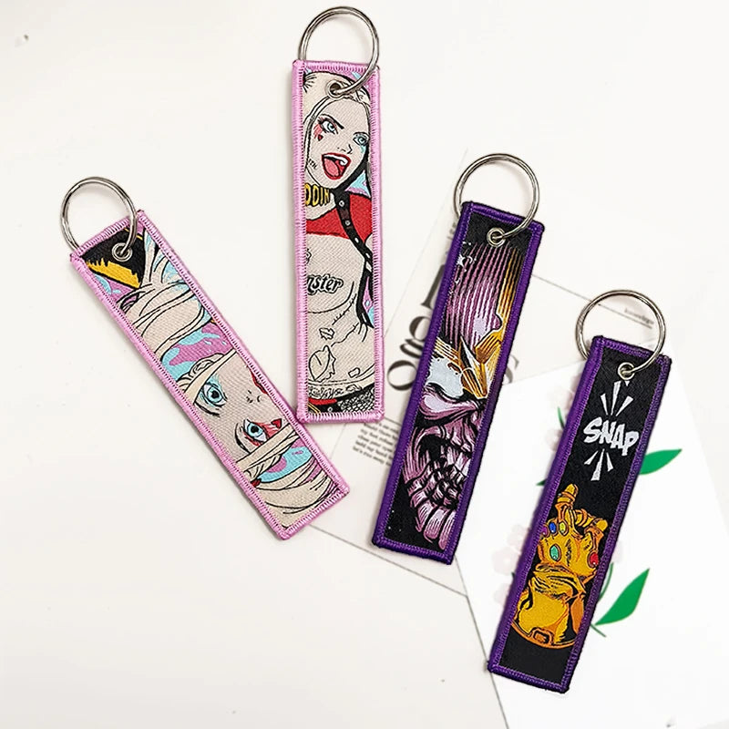 Anime Key Chains for Fans - Manga Embroidery Fashion Key Tag Gift Accessory